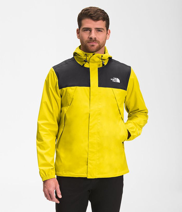 The North Face Rain Jacket Antora Yellow/Black - Mens - Thailand NEXLA-1594